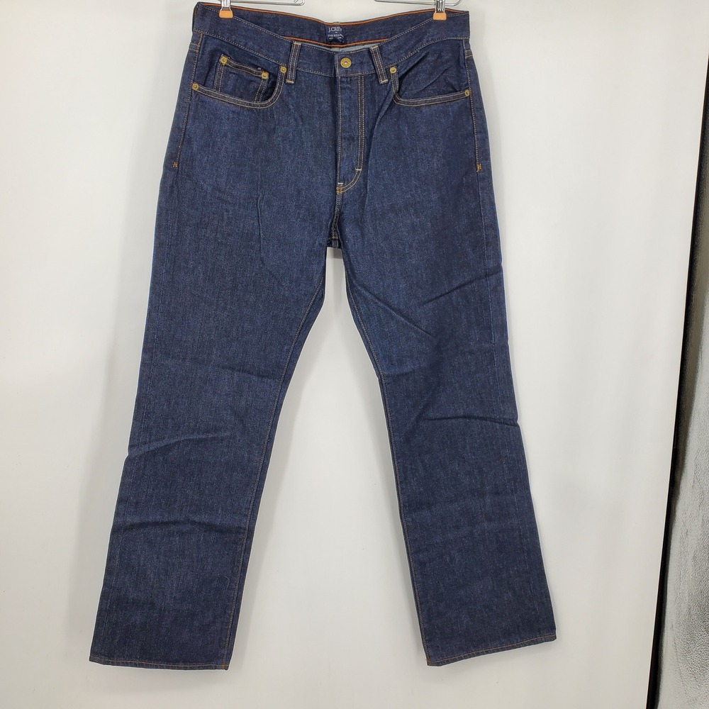 J.Crew The Sullivan Slim Fit Jeans Dark Indigo Cotton Button Fly 35x32 86572
